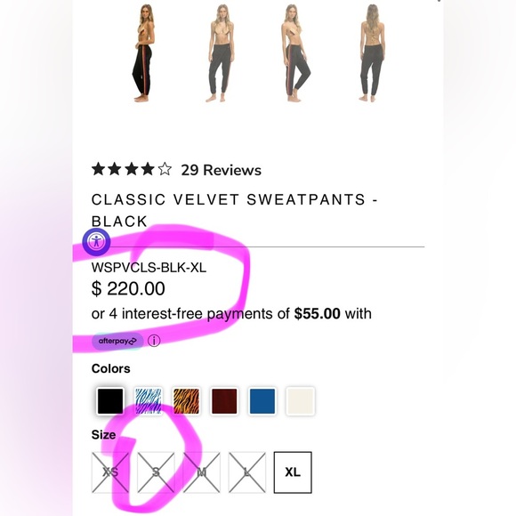 Aviator Nation Women’s  Black Classic Velvet 5 Striped Jogger/Sweatpants | EUC🌈 - Picture 12 of 12